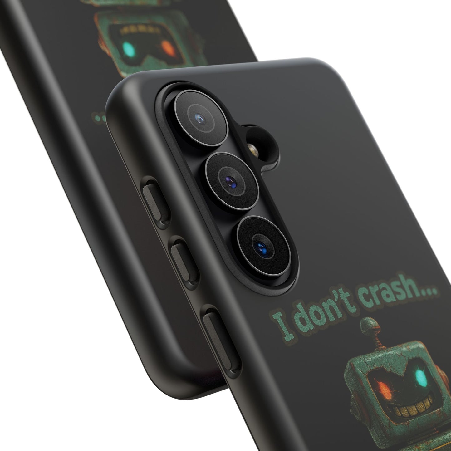 Phone Case — "I Don't Crash... I Recalibrate" Retro Robot Protective Cover