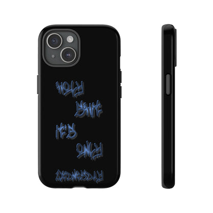 Phone Case — Blue Neon Graffiti "Tough Cases" Protective Cover