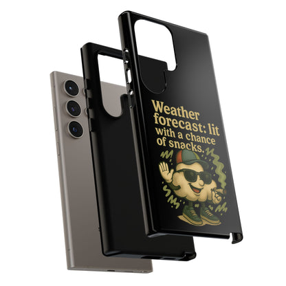 Phone Case — "Weather Forecast: Lit with a Chance of Snacks" Retro Graphic