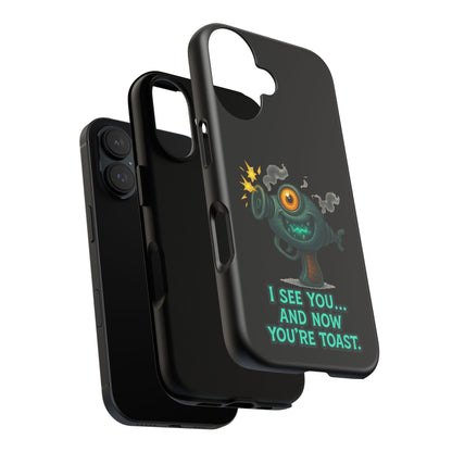 Phone Case — Cute Zombie Blaster Design with "I See You... And Now You're Toast"