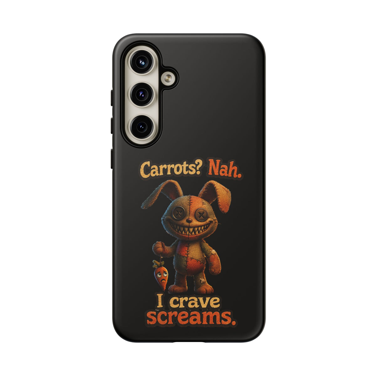 Phone Case — Creepy Bunny "Carrots? Nah. I crave screams." Halloween Horror Design