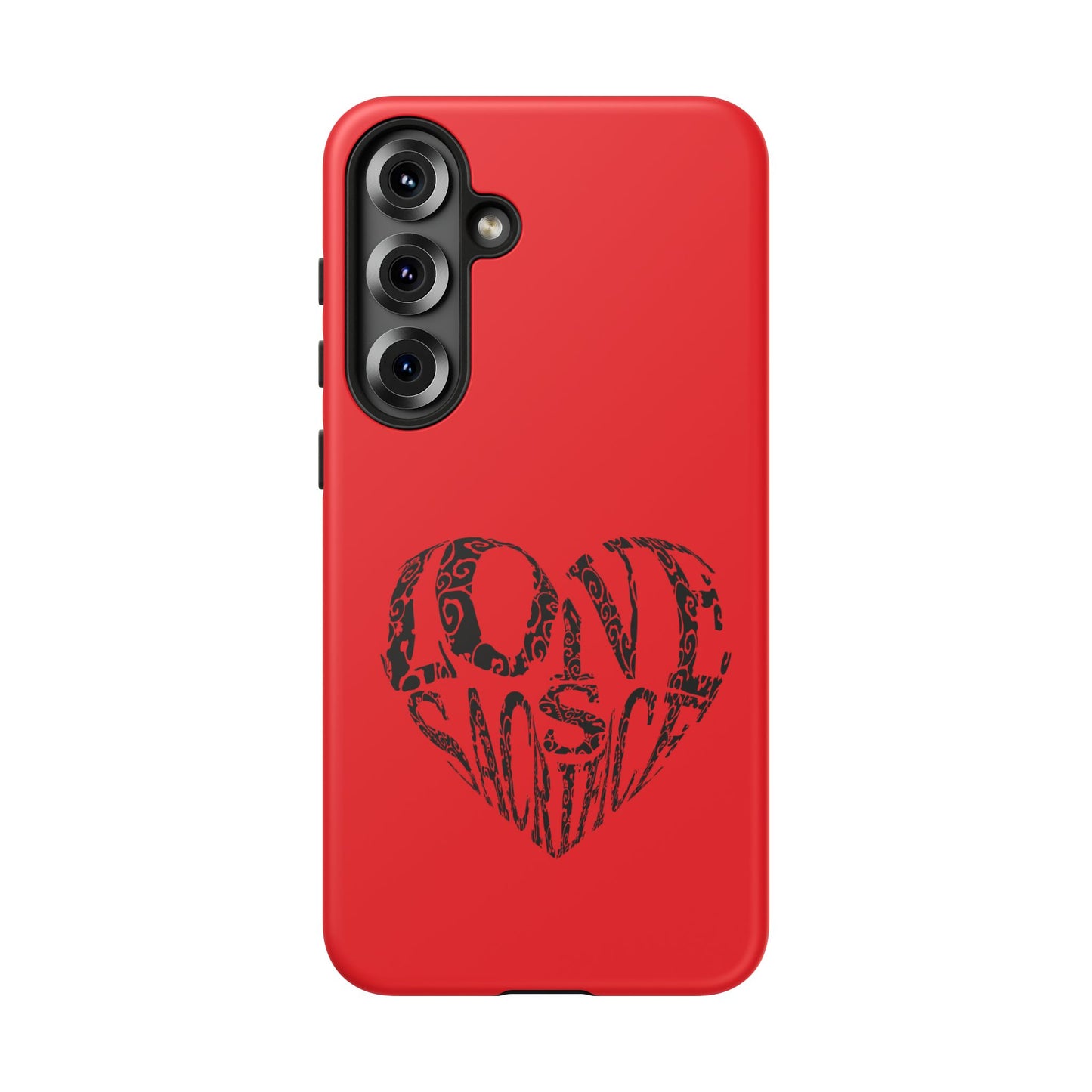 Red 'Love Justice' Heart Phone Case — Protective iPhone Cover, Valentine’s Gift