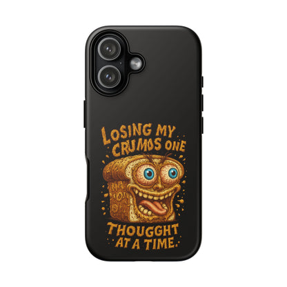 Phone Case — "Losing My Crumbs One Thought at a Time" Funny Retro Bread Illustration