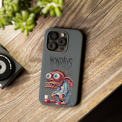 Mondays Zombie Character Phone Case – Funny Groggy Coffee Phone Cover