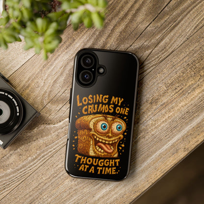 Phone Case — "Losing My Crumbs One Thought at a Time" Funny Retro Bread Illustration