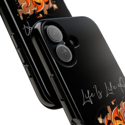 Cute Flaming Dumpster Phone Case — "Life Is Lit" Funny Burnout Phone Cover