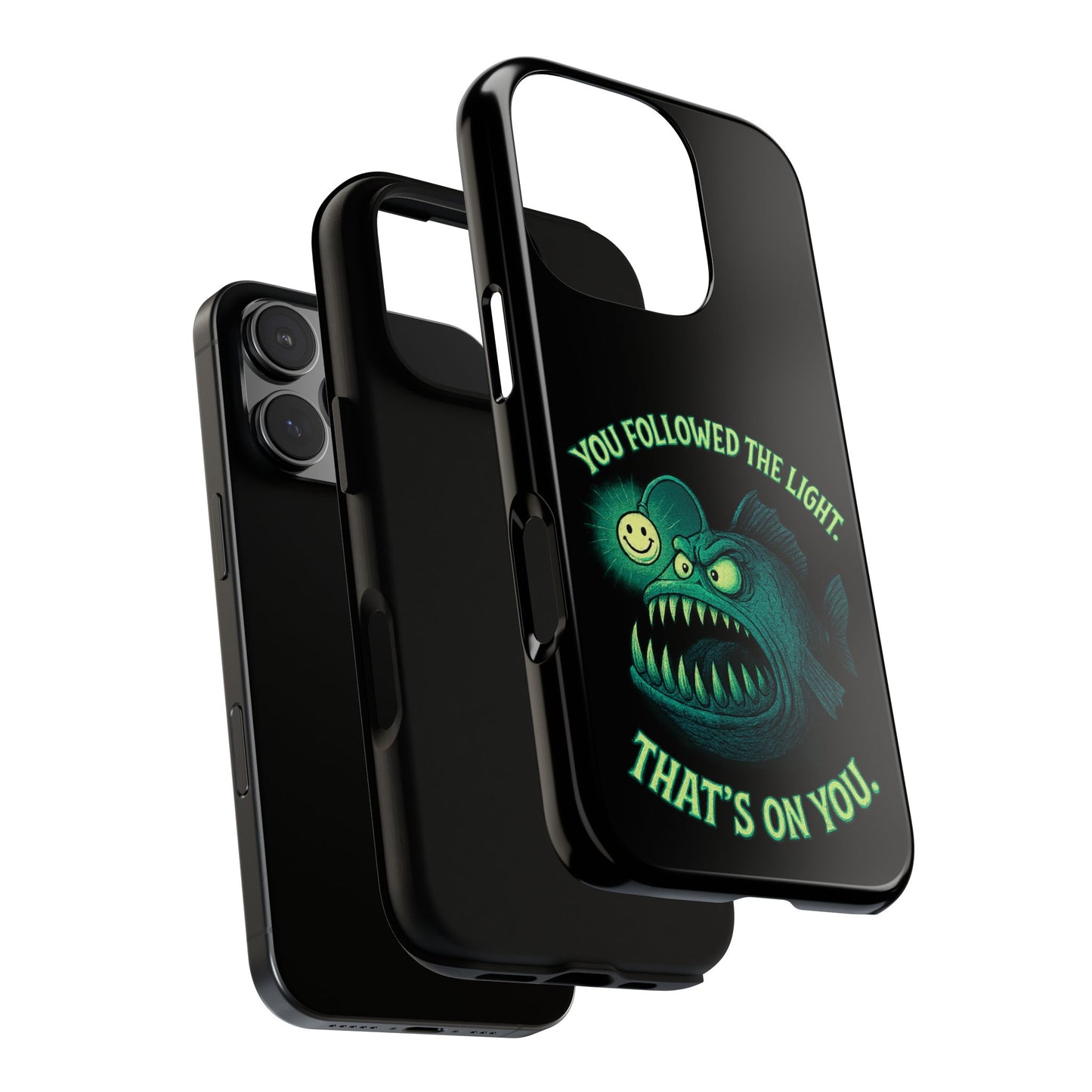 Anglerfish Phone Case – “You Followed The Light, That’s On You” Glow Horror Protective Case