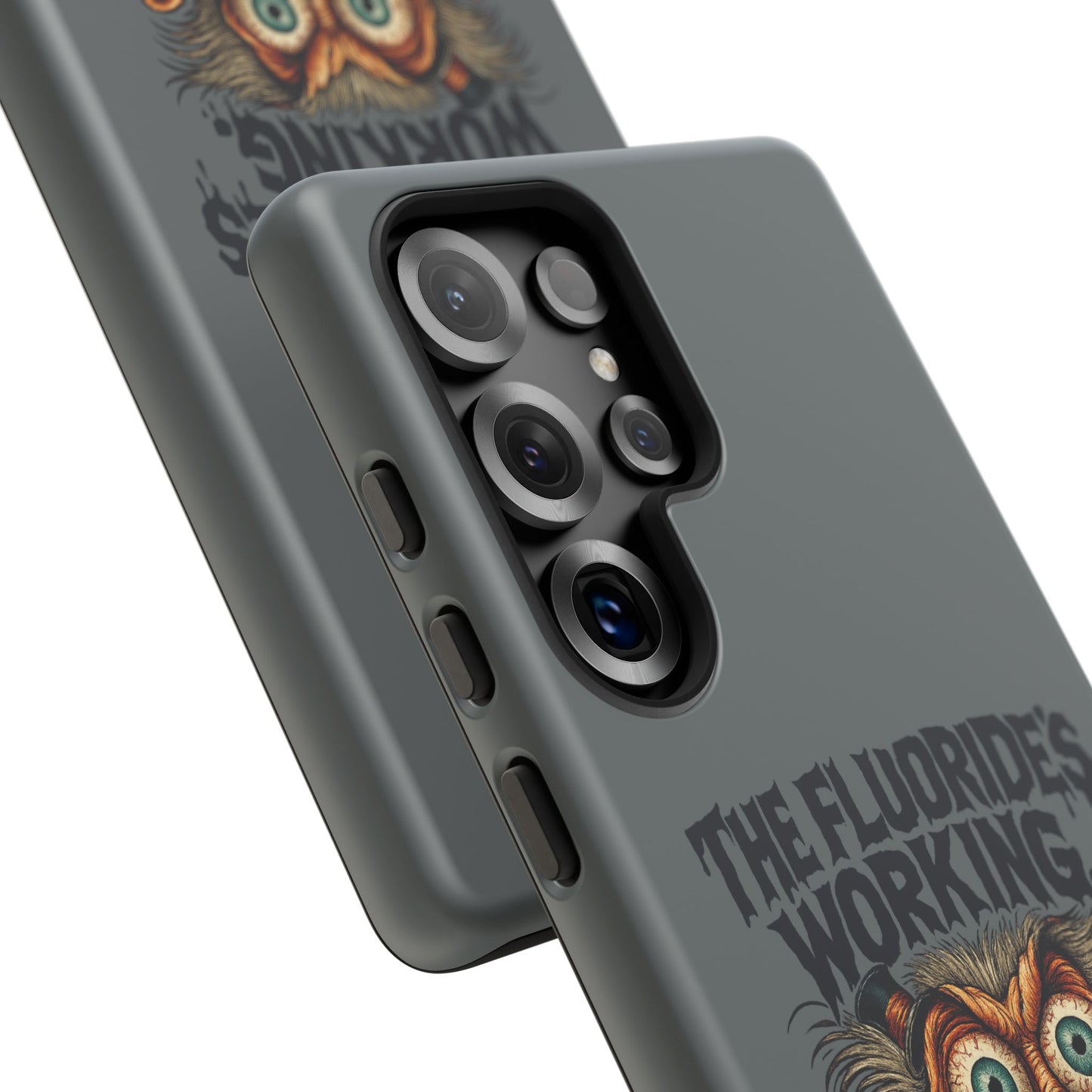 Phone Case — Retro Horror Graphic “The Fluoride’s Working” Shock Art