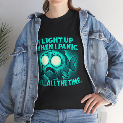 Glowing Panic Fish Tee | I Light Up When I Panic Graphic T-Shirt