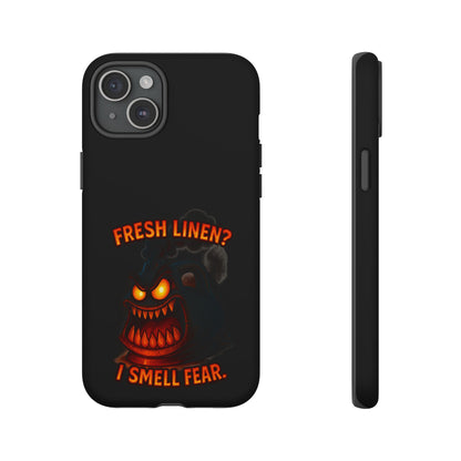 Phone Case — 'Fresh Linen? I Smell Fear.' Spooky Pumpkin Horror Protective Case