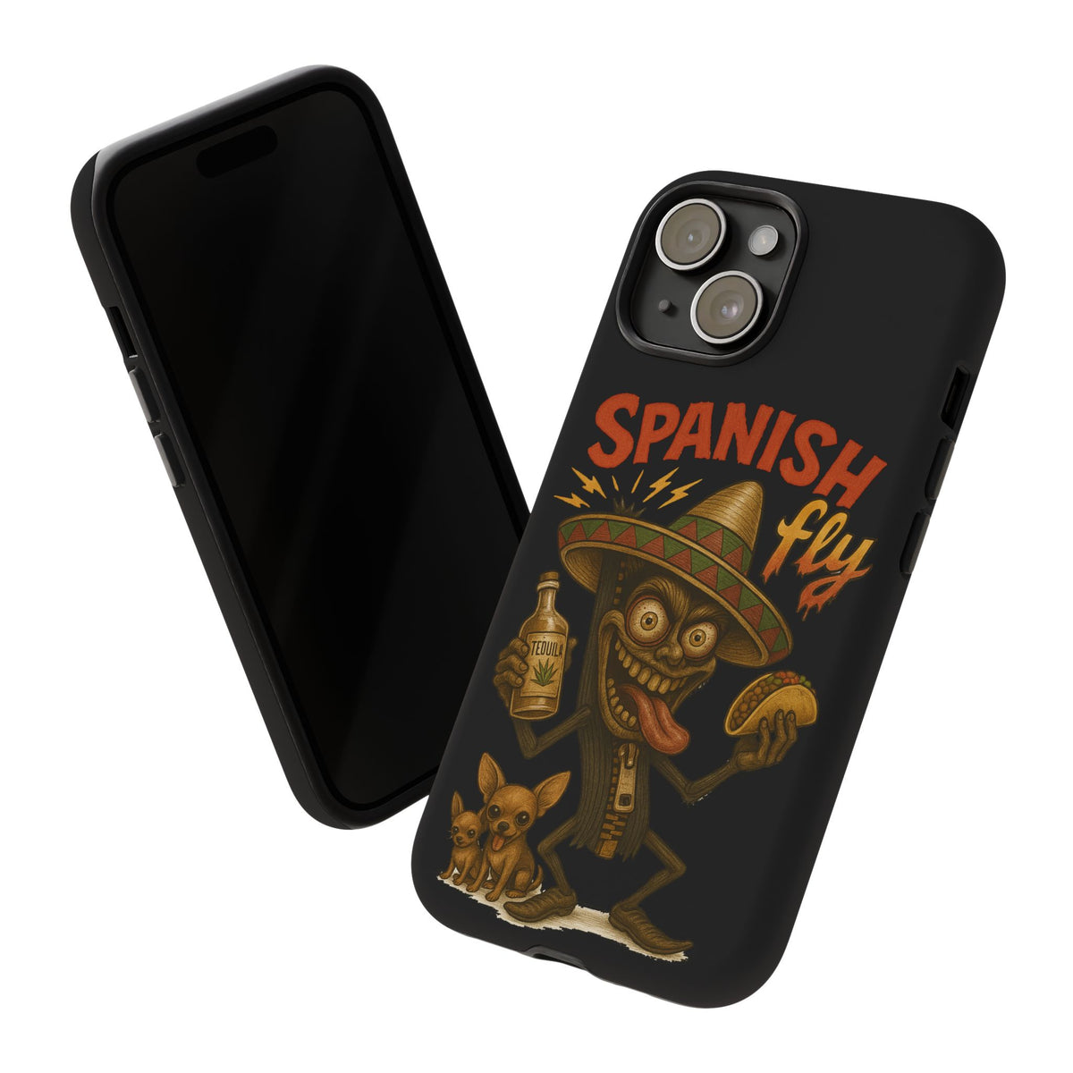 Spanish Fly Tough Phone Case — Retro Skull Sombrero Design