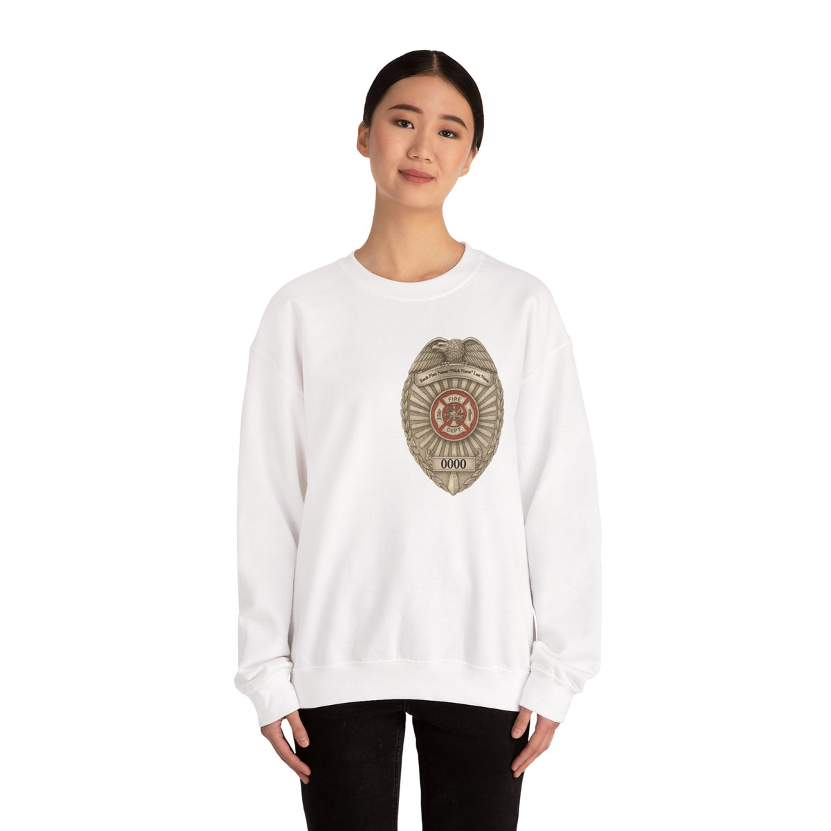 Flames Test Metal Courage Defines the Firefighter Crewneck Sweatshirt