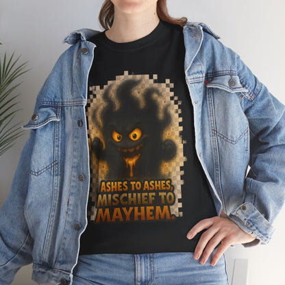 Ashes to Ashes Mischief to Mayhem T-Shirt | Halloween spooky design