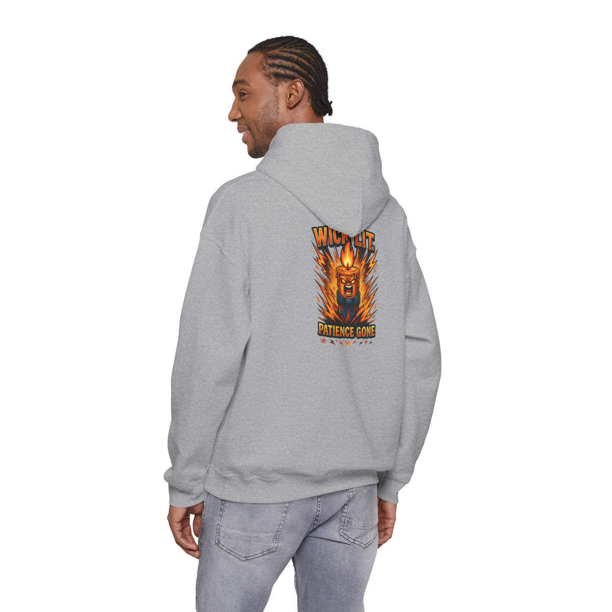 Patience Gone Hoodie — Fiery Roaring Bear Graphic Sweatshirt