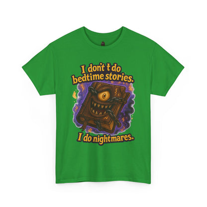 Nightmarish Monster Book tee | I don't do bedtime stories design