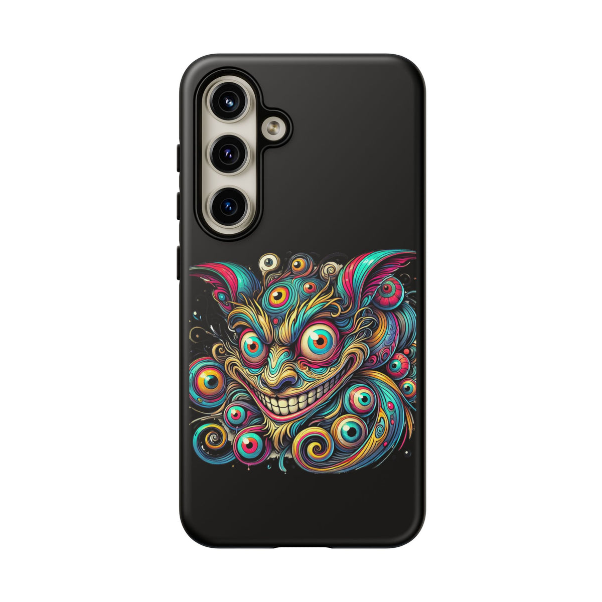 Psychedelic Mischief Phone Case — Colorful Grinning Monster Design