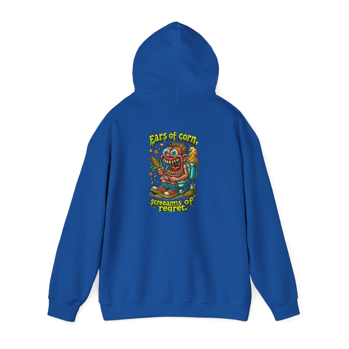 Hoodie — Colorful Retro Monster Graphic “Screams of Regret”
