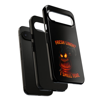 Phone Case — 'Fresh Linen? I Smell Fear.' Spooky Pumpkin Horror Protective Case