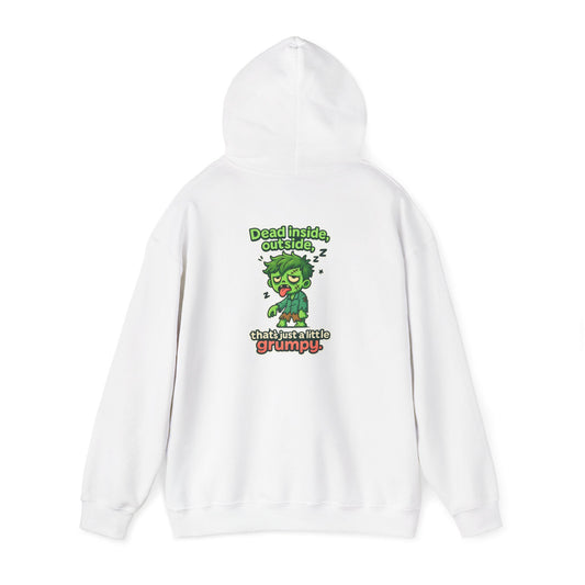 Grumpy Zombie Hoodie — "Dead Inside, Outside?" Funny Green Monster Graphic Hoodie