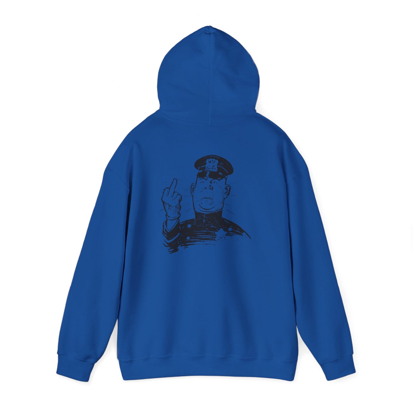Hoodie — Sketch Cop Graphic Back Print Hooded Sweatshirt (Middle Finger Design)