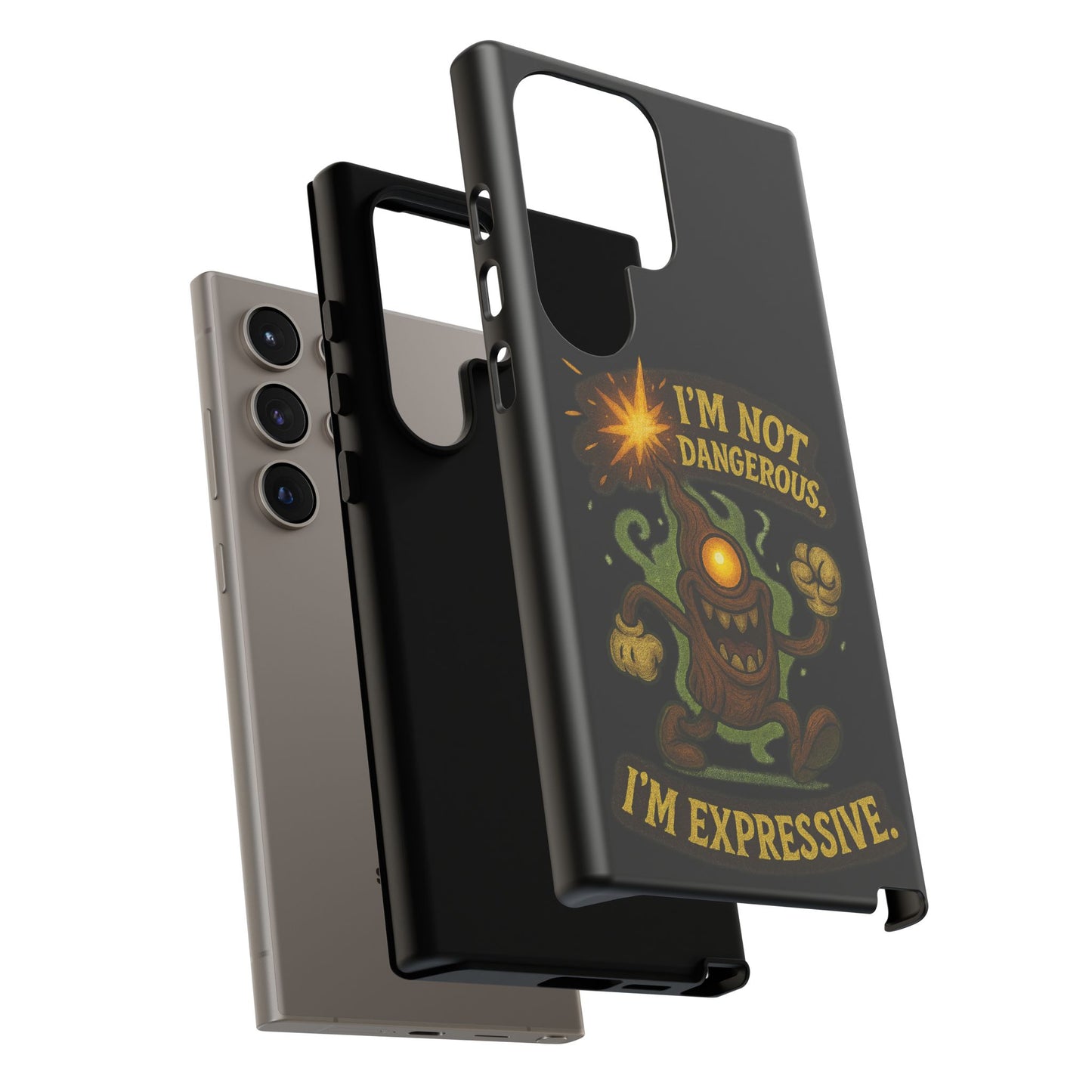 Phone Case — “I’m Not Dangerous, I’m Expressive” Monster Protective Case