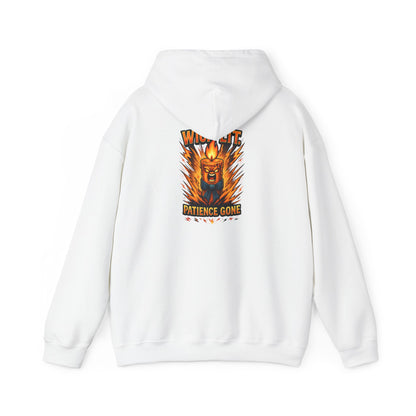 Patience Gone Hoodie — Fiery Roaring Bear Graphic Sweatshirt