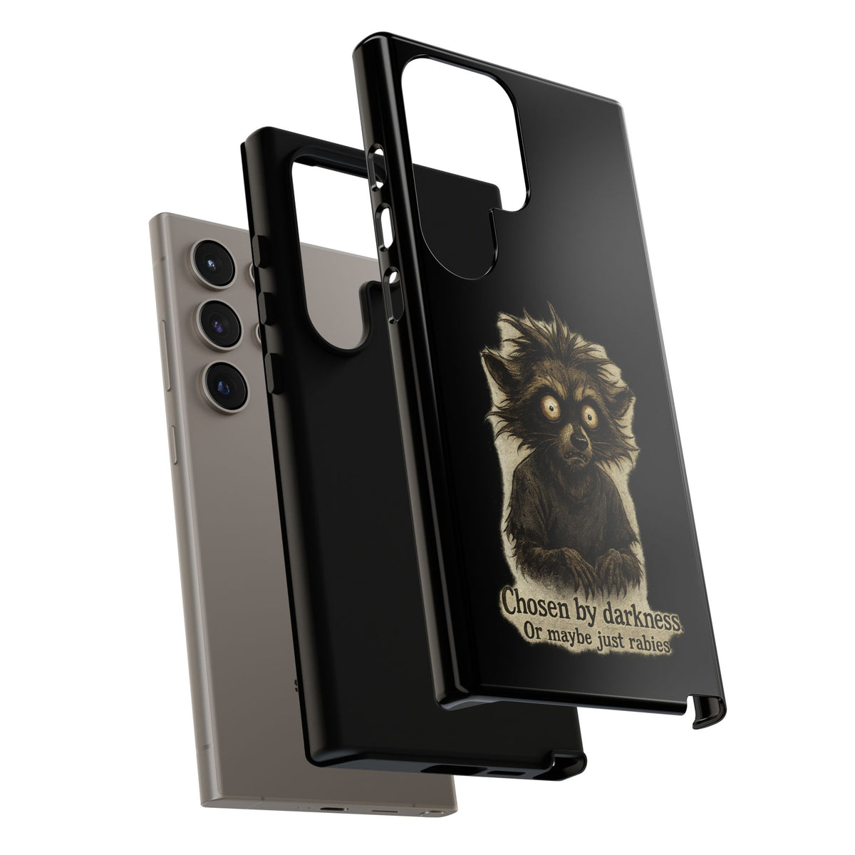 Phone Case — "Chosen by Darkness (Or Maybe Just Rabies)" Cute Creepy Lemur Design