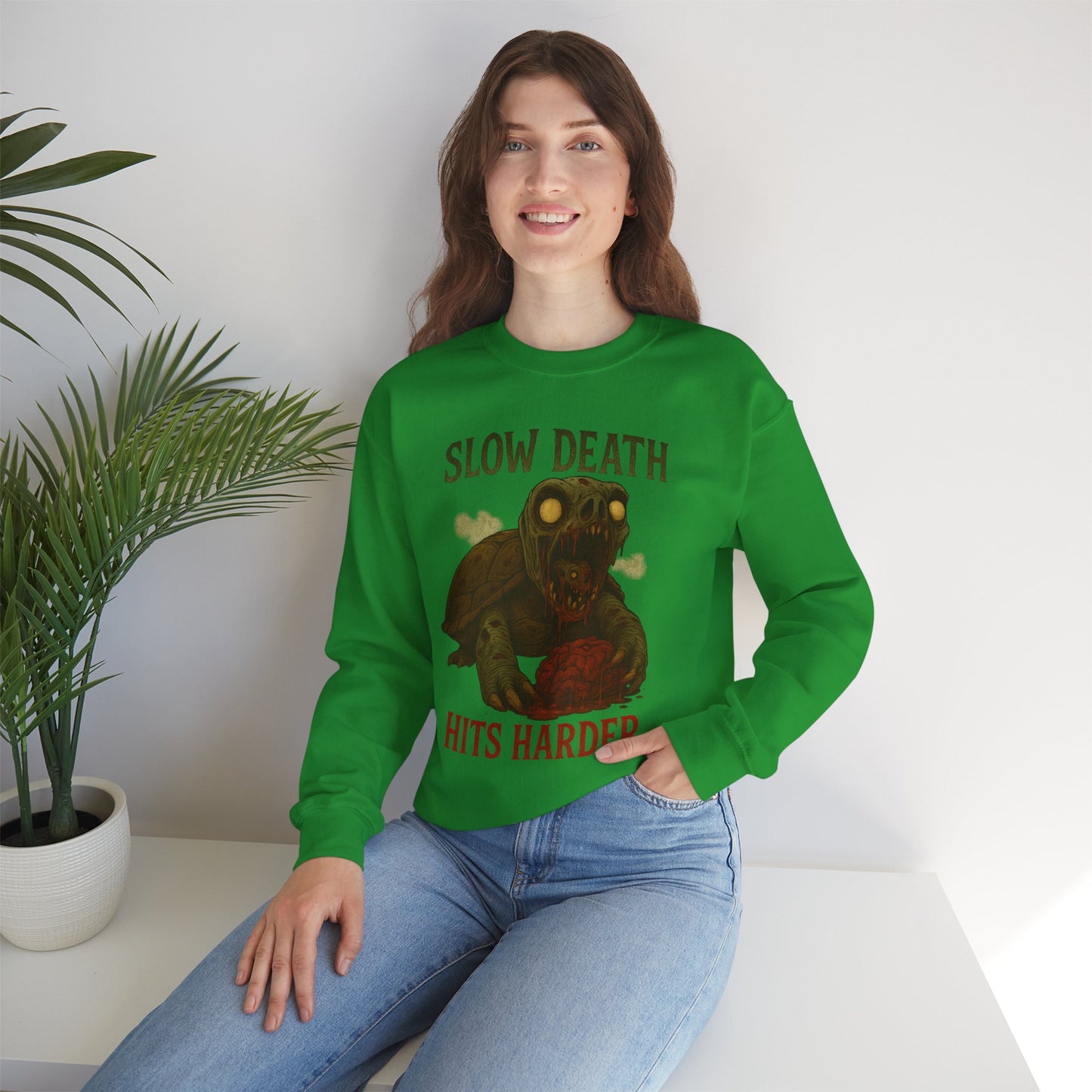 Slow Death Hits Harder – Undead Turtle Sweatshirt