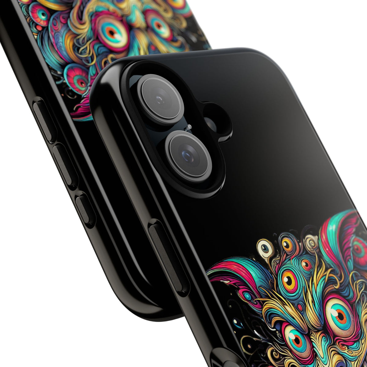 Psychedelic Mischief Phone Case — Colorful Grinning Monster Design