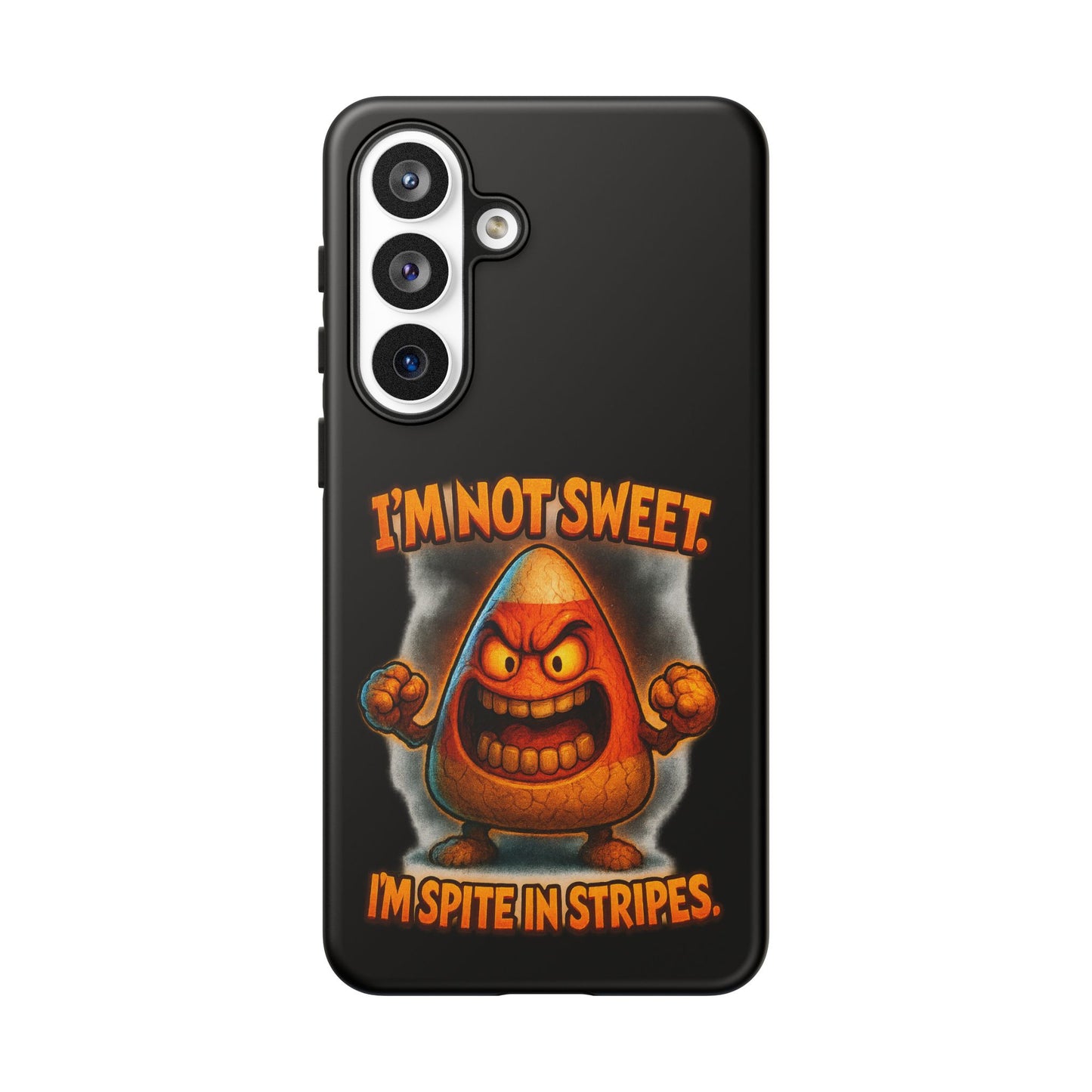 Phone Case — "I'm Not Sweet, I'm Spite in Stripes" Candy Monster Design