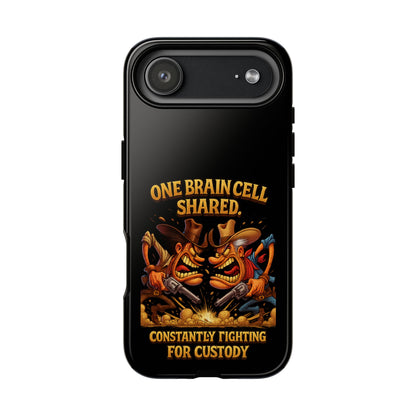 Phone Case — 'One Braincell Shared, Constantly Fighting for Custody' Funny Rivalry Cartoon