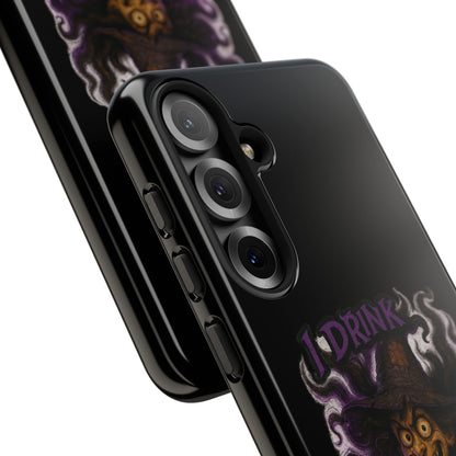 Phone Case — Witch Illustration "I Drink, Can't Pronounce" Protective Cover