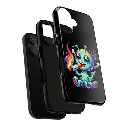 Alien Smoking Rainbow Joint Phone Case — Cute Psychedelic Cannabis iPhone Cover