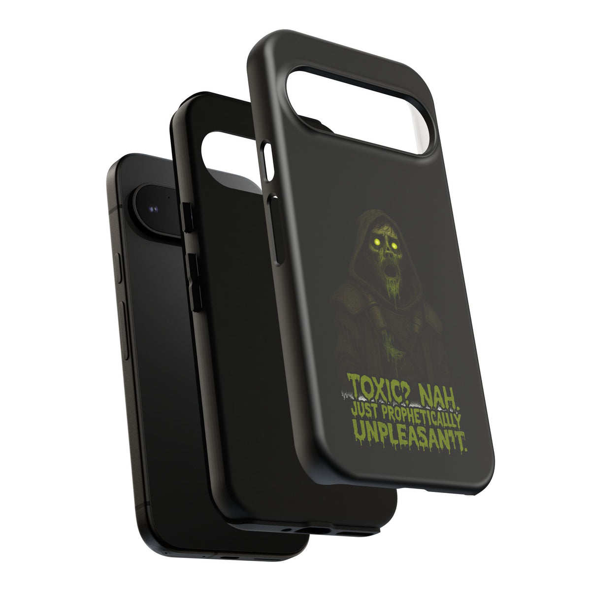 Phone Case — 'Toxic? Nah, Just Prophetically Unpleasant' Neon Grim Reaper Protective Cover