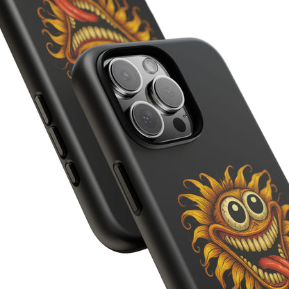 Phone Case - Smiling Sunflower Design with "Photosynthesizing the Universe One Breakdown at a Time"