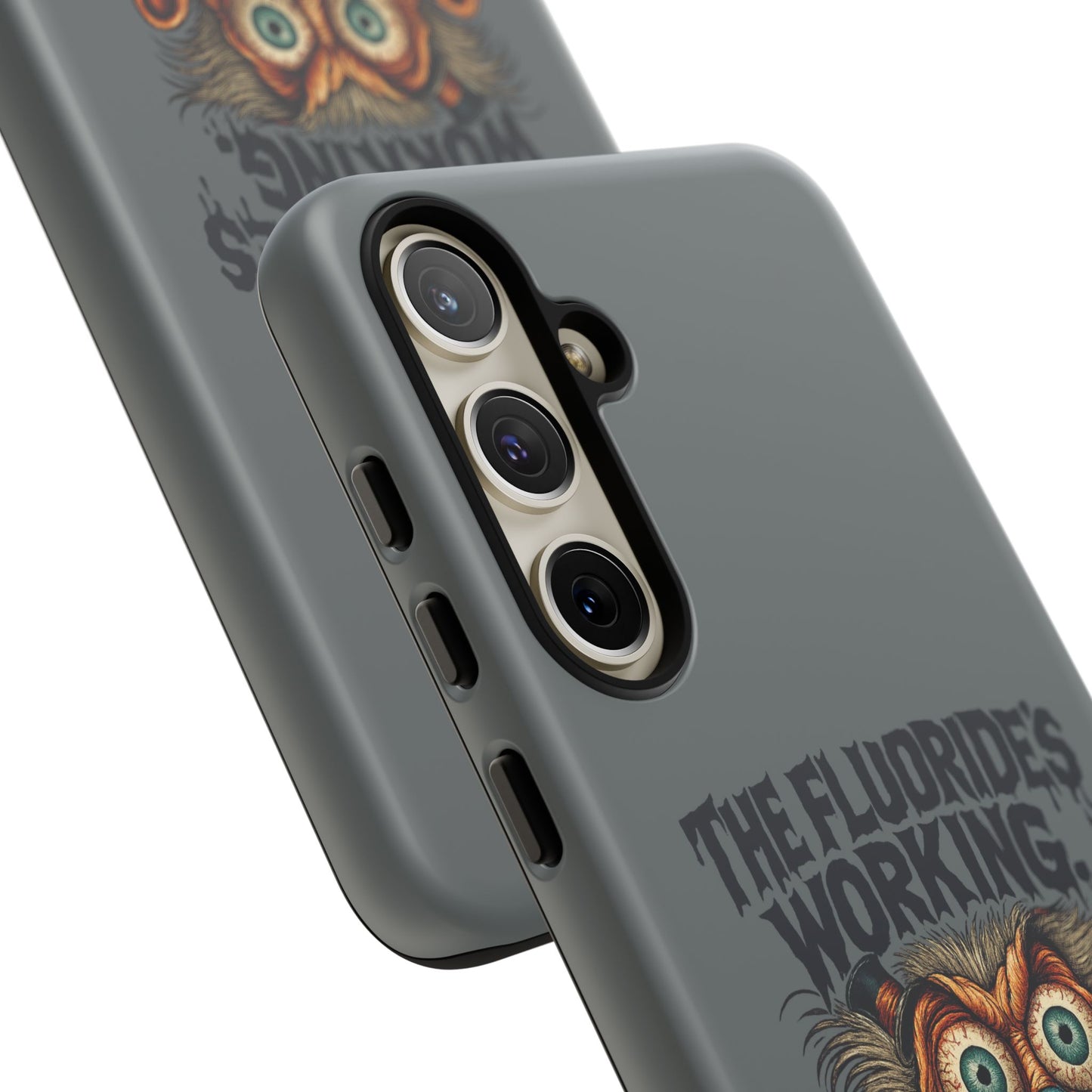 Phone Case — Retro Horror Graphic “The Fluoride’s Working” Shock Art