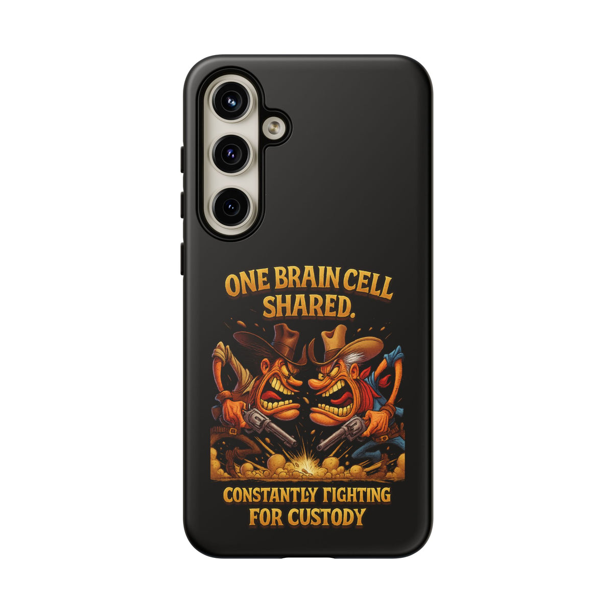 Phone Case — 'One Braincell Shared, Constantly Fighting for Custody' Funny Rivalry Cartoon