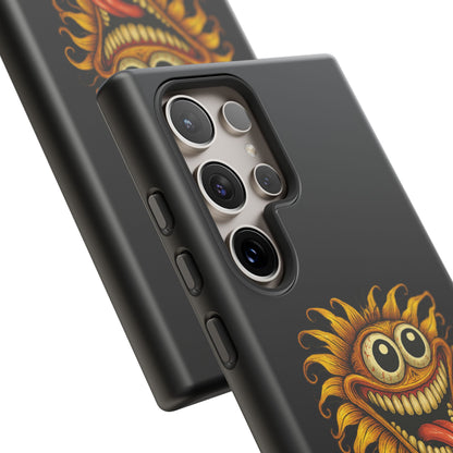 Phone Case - Smiling Sunflower Design with "Photosynthesizing the Universe One Breakdown at a Time"