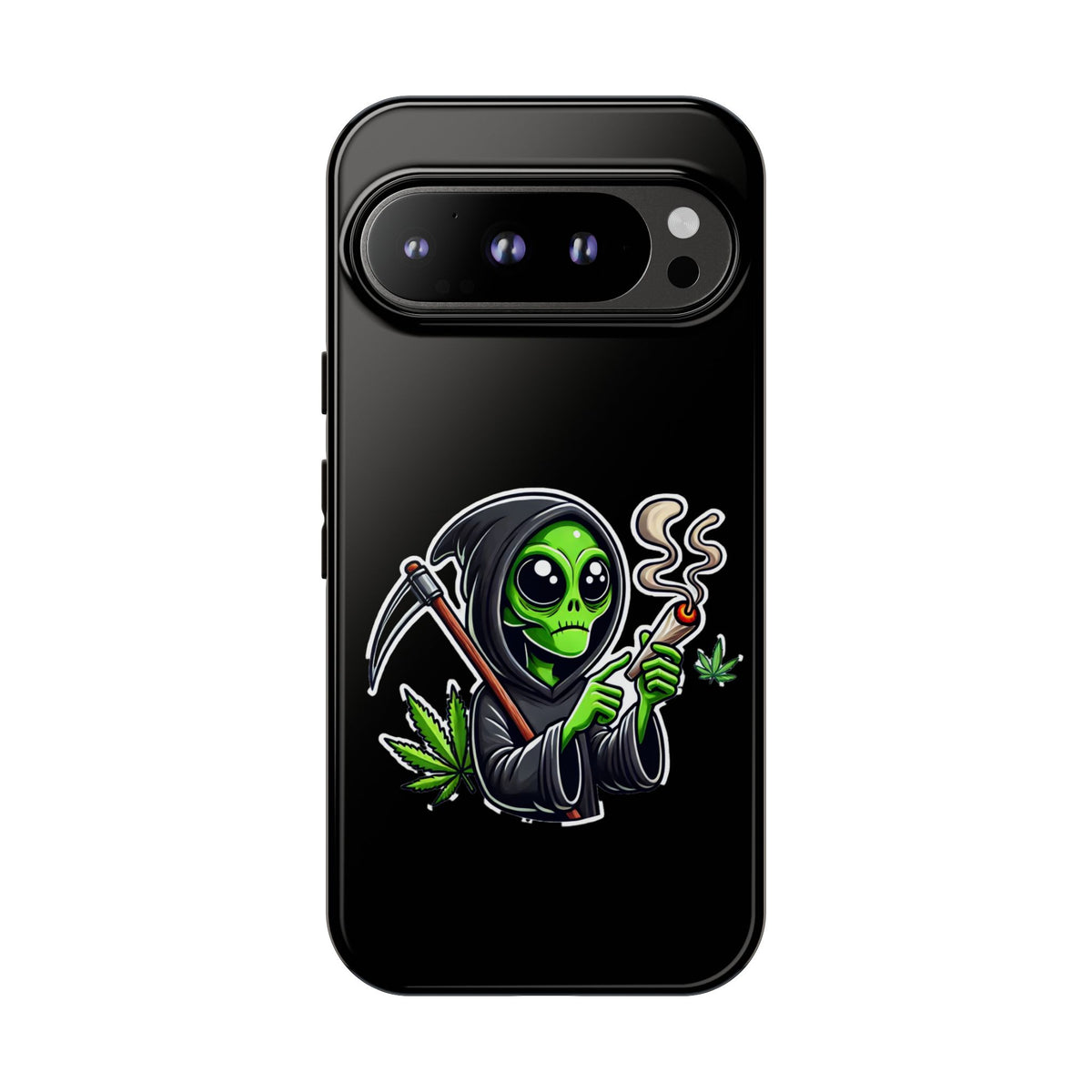 Reaper Alien Phone Case – Cute Grim Reaper Smoking Weed iPhone Case