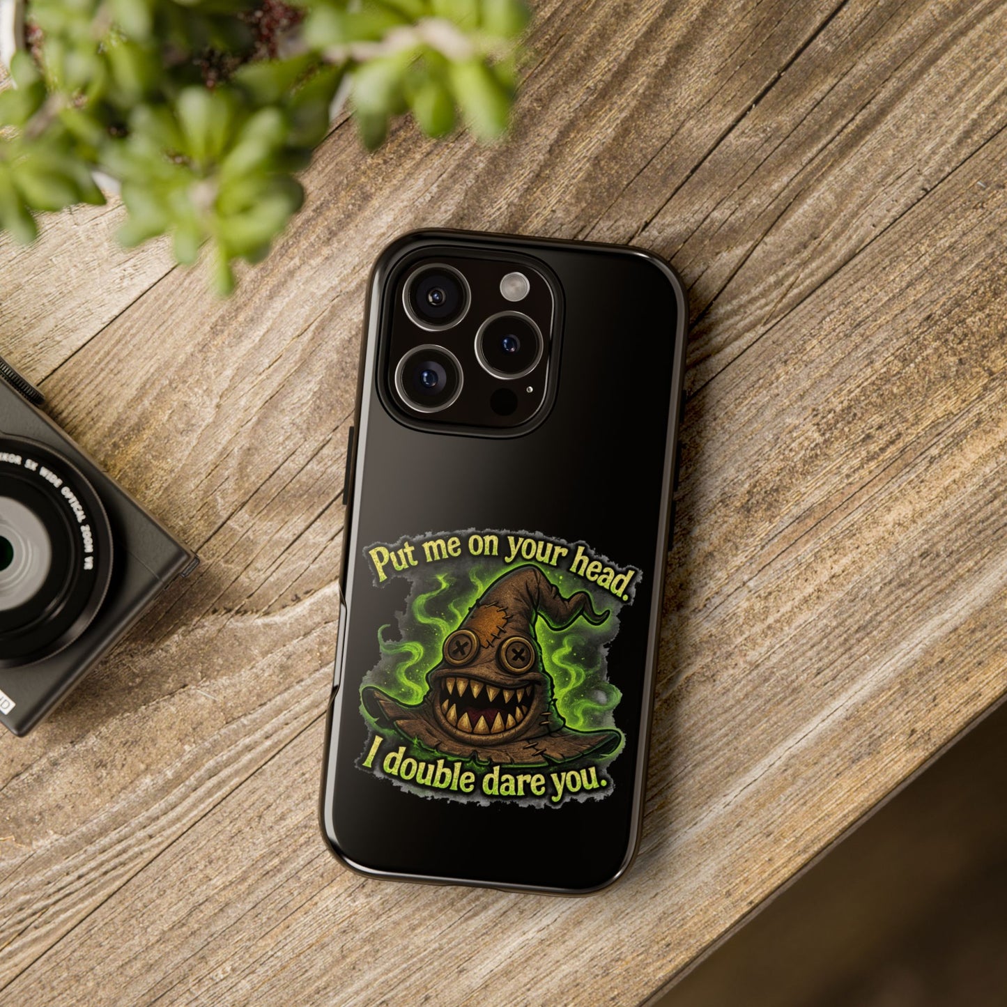 Phone Case — 'Put Me On Your Head, I Double Dare You' Witch Hat Horror Design