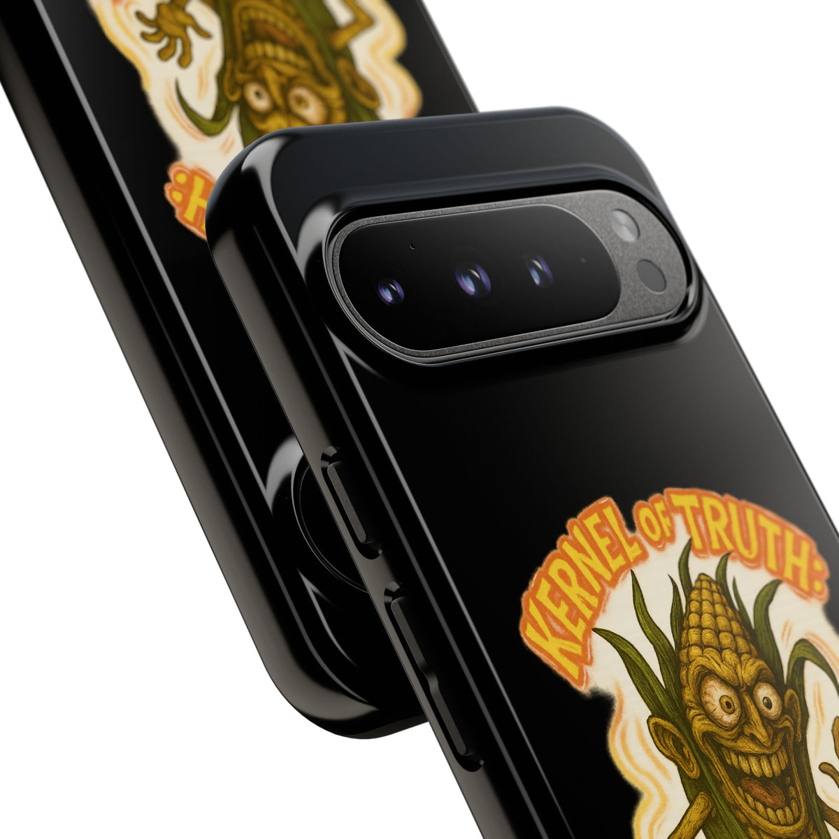 Corny Horror Phone Case - “Kernel of Truth, Completely Insane” Retro Corn Monster