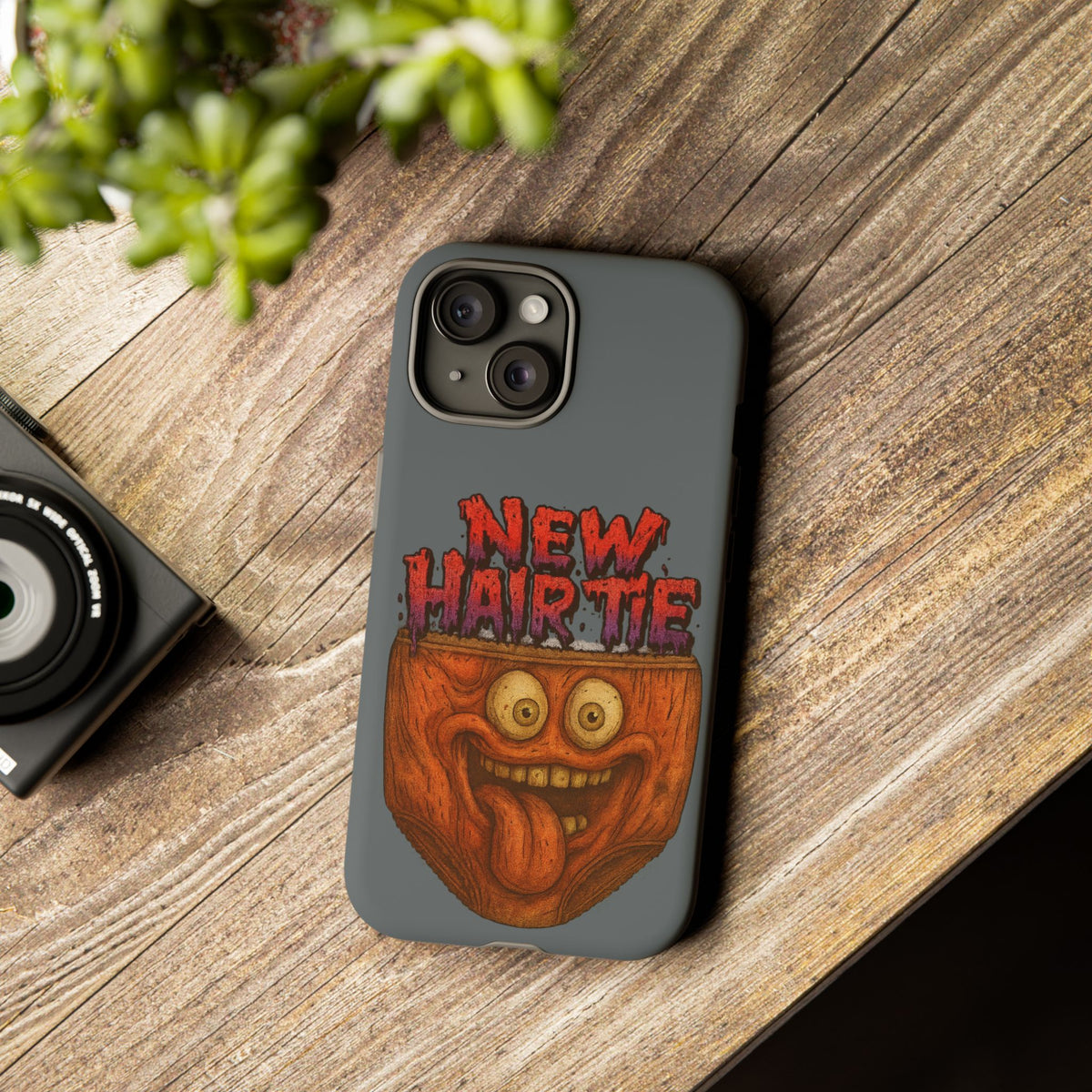 Phone Case — 'New Hairte' Funny Grinning Tongue-Out Monster Design