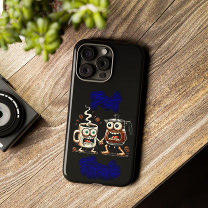 Coffee & Tea Fight Phone Case — Funny Kawaii Beverage Cartoon Tough Cases