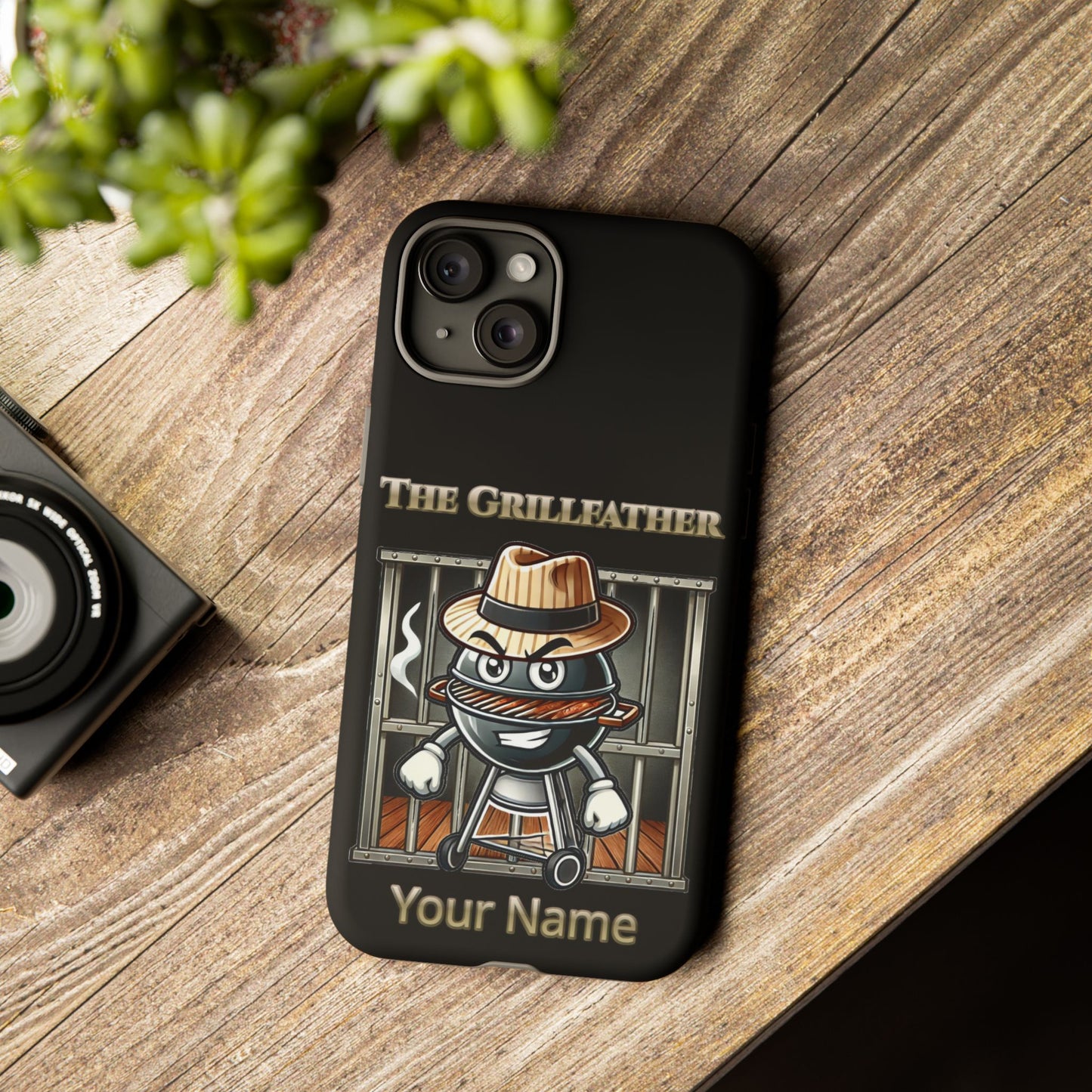 Grillfather Personalized Phone Case — Funny BBQ Smoker Design