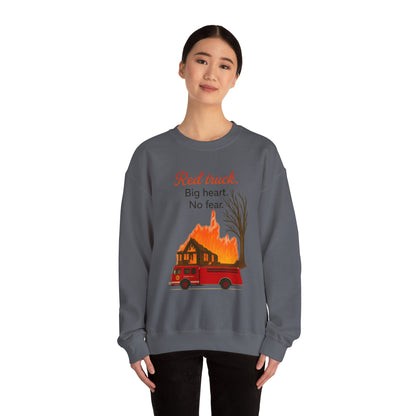 Red Truck Big Heart No Fear Crewneck Sweatshirt