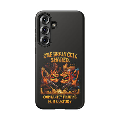 Phone Case — 'One Braincell Shared, Constantly Fighting for Custody' Funny Rivalry Cartoon