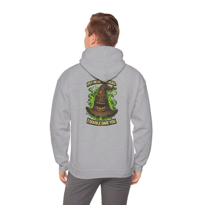 Hoodie — Spooky Talking Sorting Hat Graphic "I Double Dare You"