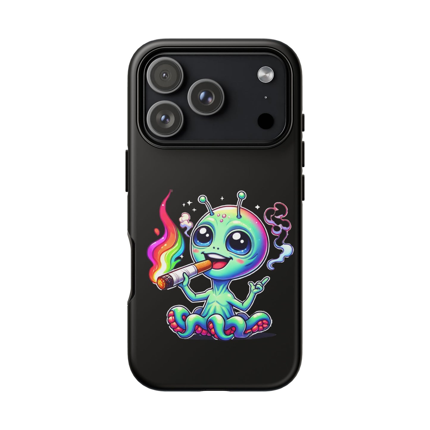 Alien Smoking Rainbow Joint Phone Case — Cute Psychedelic Cannabis iPhone Cover