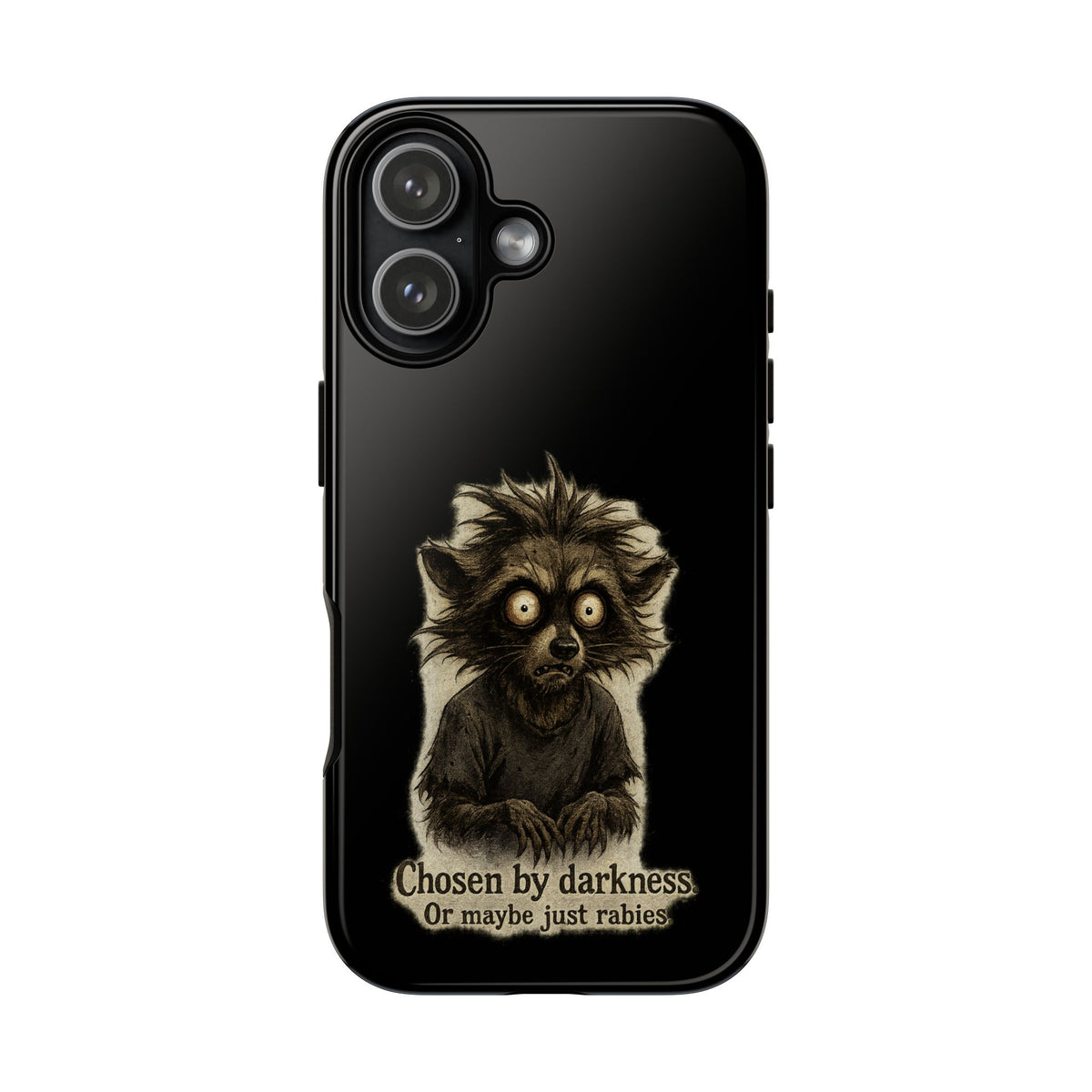 Phone Case — "Chosen by Darkness (Or Maybe Just Rabies)" Cute Creepy Lemur Design