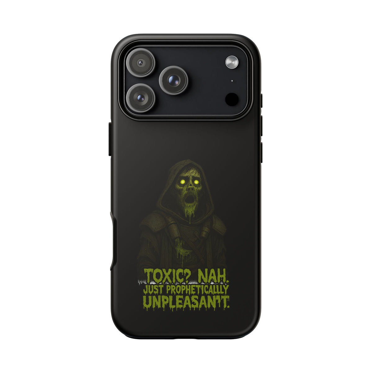 Phone Case — 'Toxic? Nah, Just Prophetically Unpleasant' Neon Grim Reaper Protective Cover